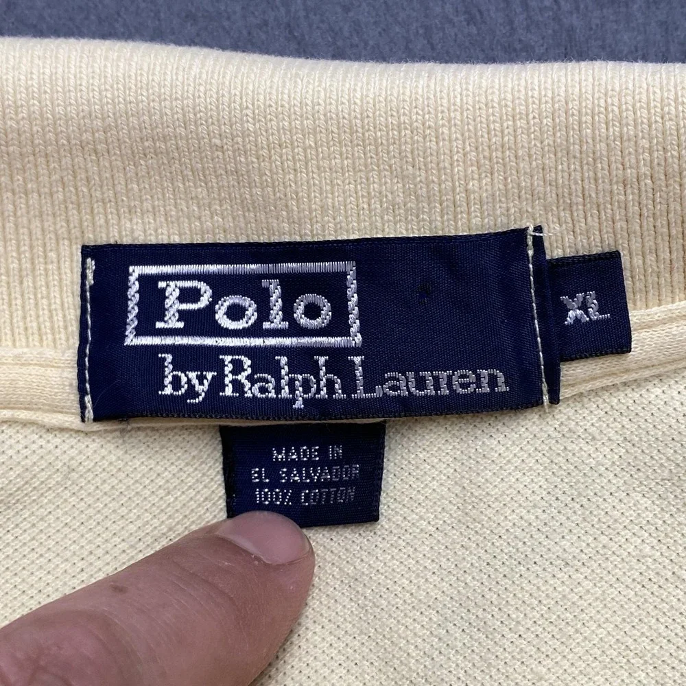 Polo Ralph Lauren Polo Shirt Mens XL Yellow 100% Cotton Classic Fit Pony Logo